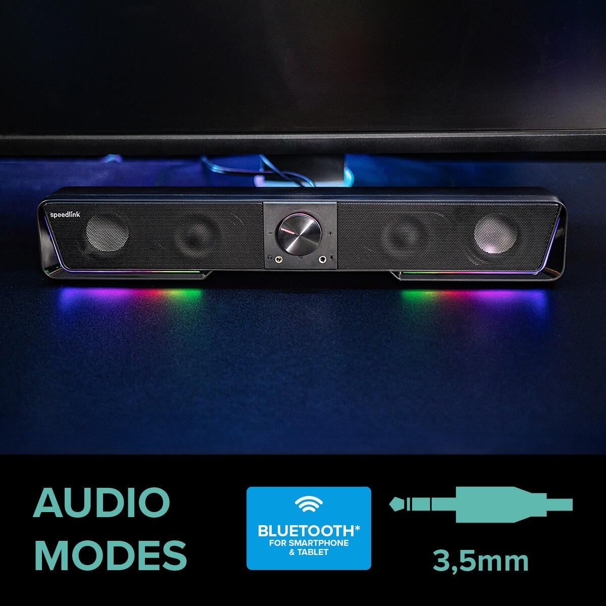 Speedlink GRAVITY RGB Stereo Soundbar, schwarz