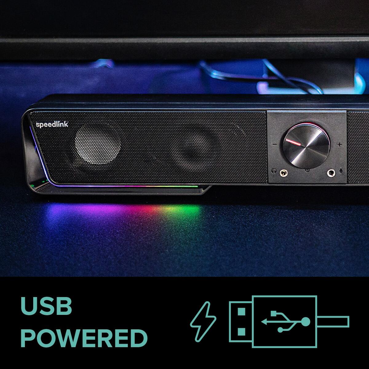 Speedlink GRAVITY RGB Stereo Soundbar, schwarz