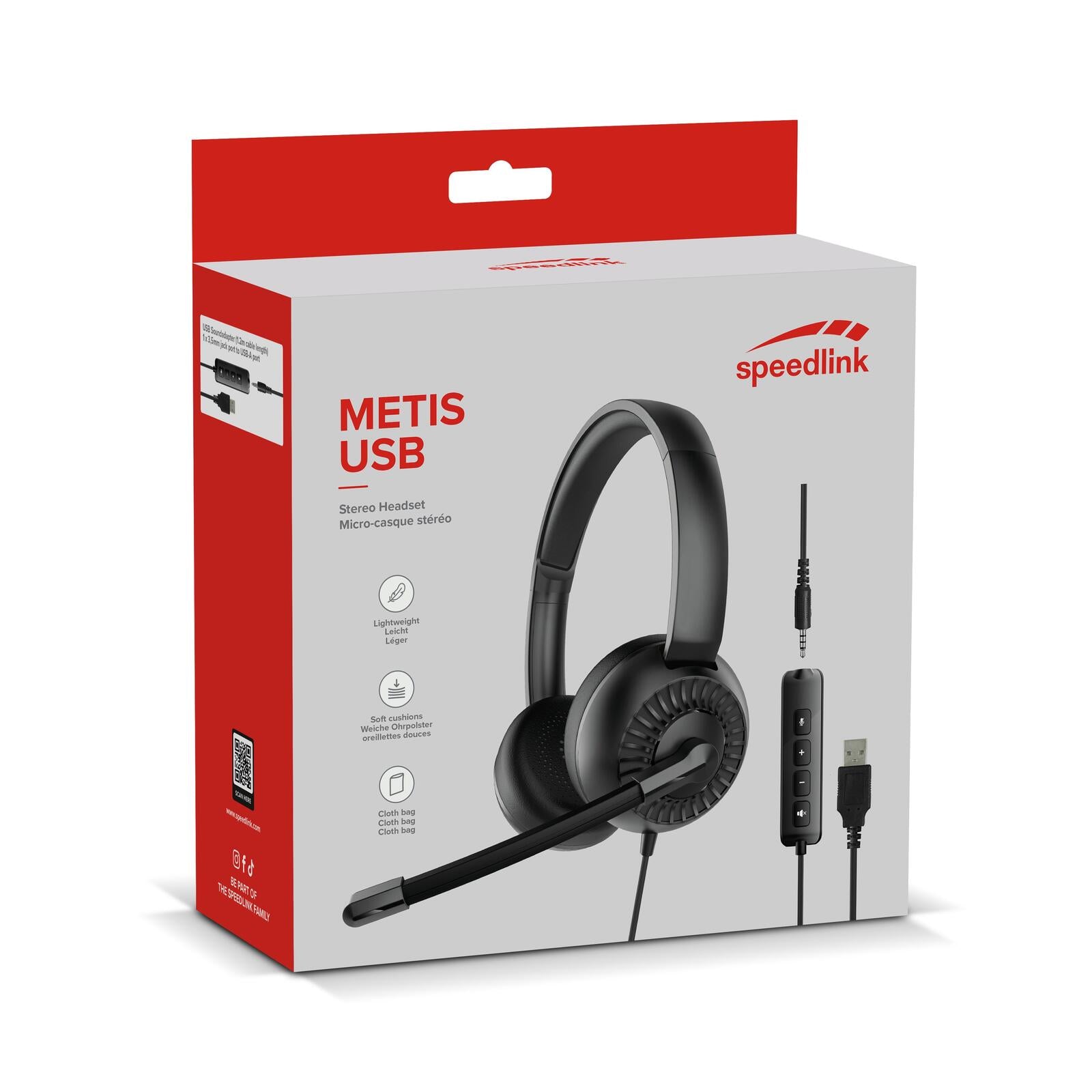 Speedlink METIS USB Stereo Headset, schwarz