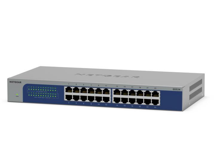 Netgear GS524-300EUS Unmanaged Gigabit-Ethernet-Switch mit 24 Ports