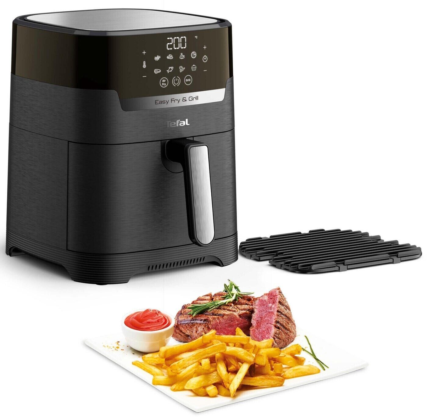 Tefal Easy Fry & Grill XL Precision Heißluftfritteuse, 4,2L, schwarz/silber