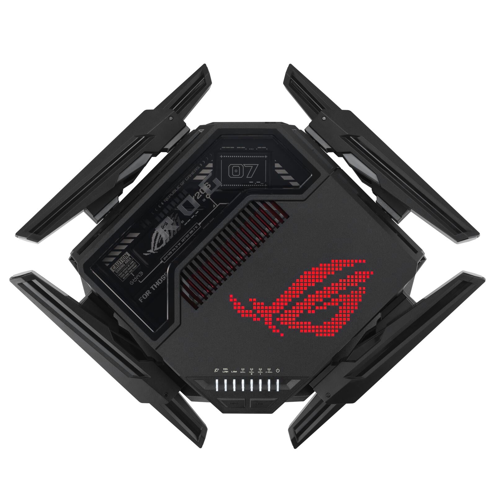 ASUS ROG Rapture GT-BE98 Quad-Band WiFi 7 Gaming Router (320MHz Bandbreite, duale 10G Ports, Backup WAN, Mobile Game Mod