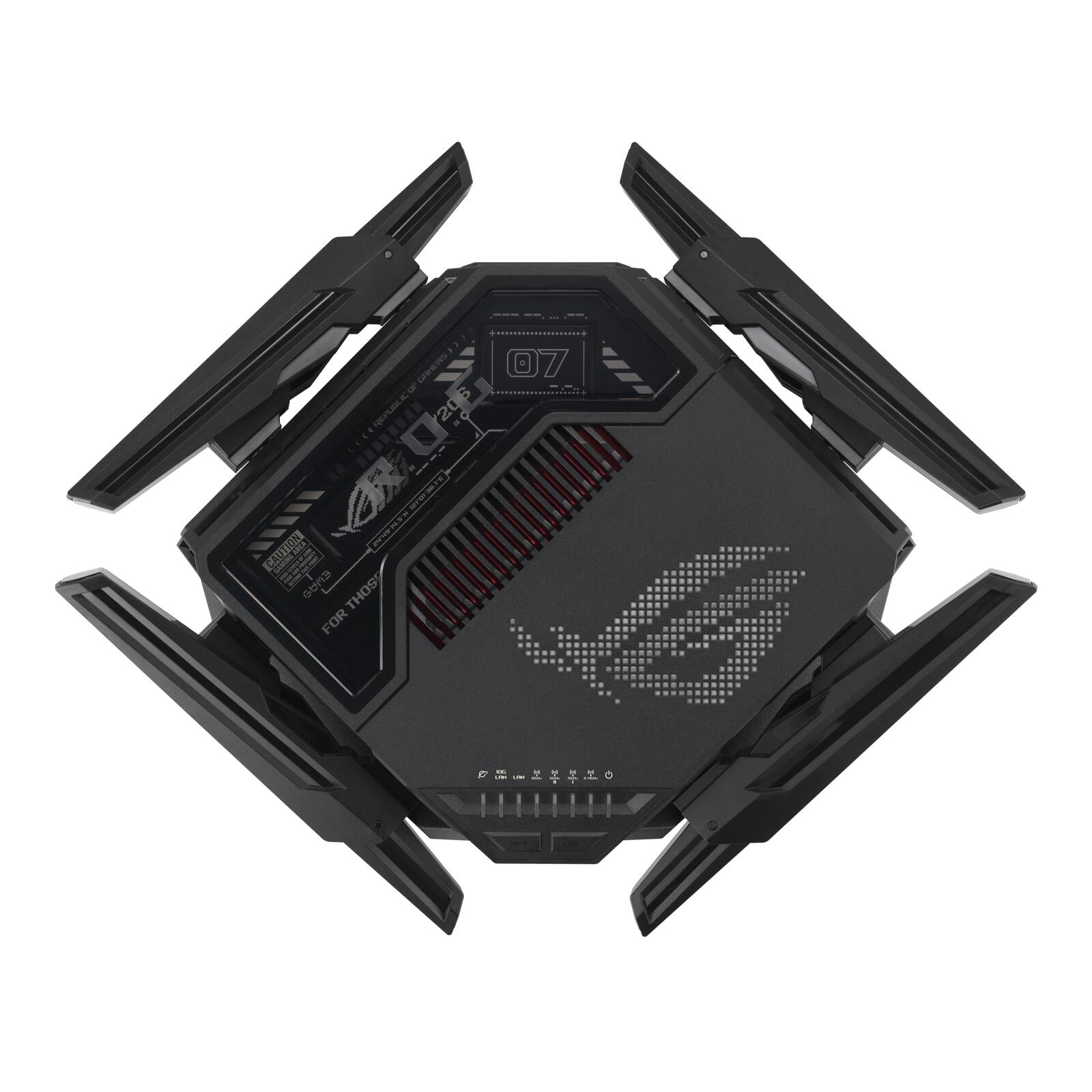 ASUS ROG Rapture GT-BE98 Quad-Band WiFi 7 Gaming Router (320MHz Bandbreite, duale 10G Ports, Backup WAN, Mobile Game Mod