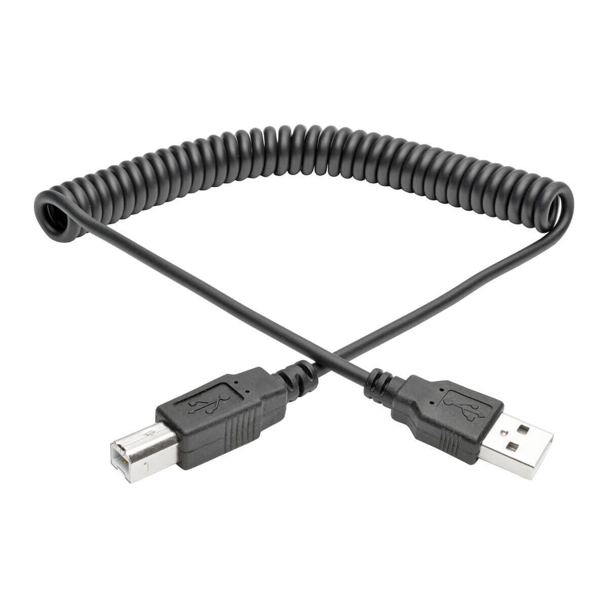 Eaton Tripp Lite Series USB 2.0 A/B Coiled Kabel (Stecker/Stecker), 10 ft. (3.05 m)
