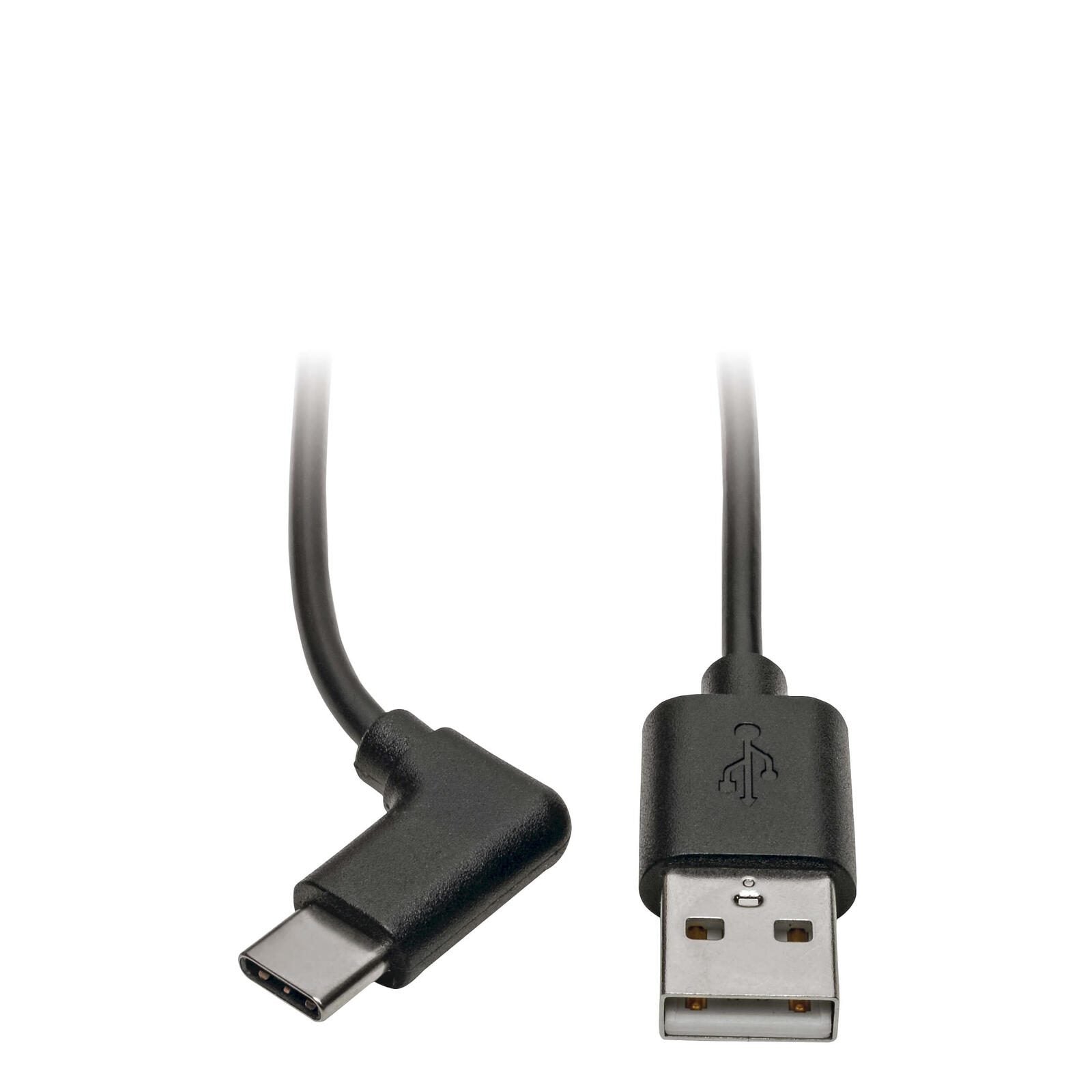 Eaton Tripp Lite Series USB-A zu USB-C Kabel, Right-Angle USB-C, USB 2.0, Thunderbolt 3 Compatible, (Stecker/Stecker), 3