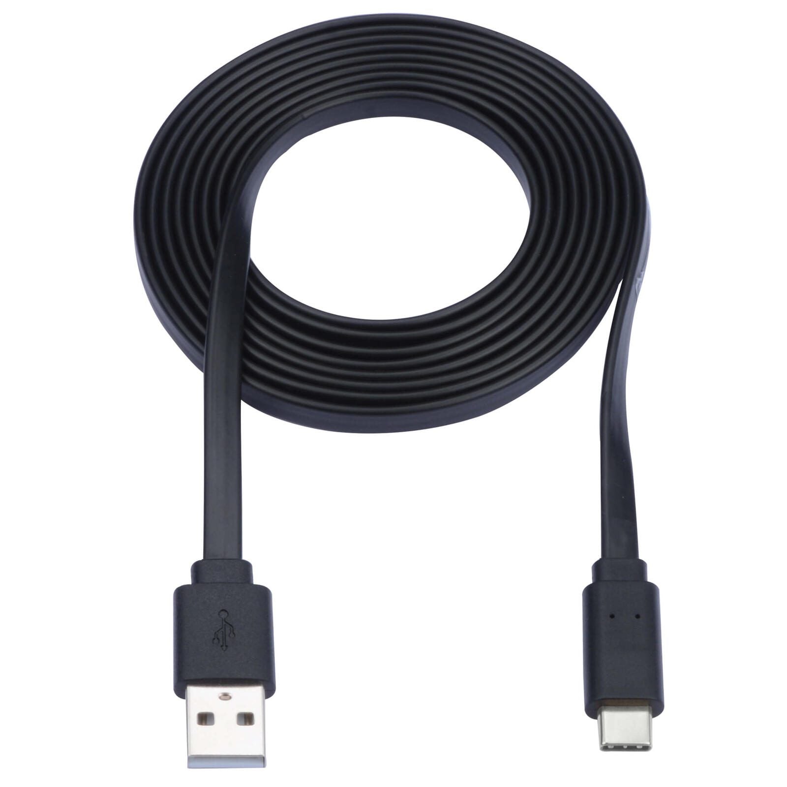 Eaton Tripp Lite Series USB-A zu USB-C Flat Kabel - Stecker/Stecker, USB 2.0, Thunderbolt 3 Compatible, Schwarz, 6 ft. (