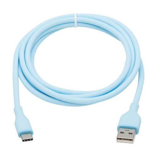 Eaton Tripp Lite Series Safe-IT USB-A zu USB-C Antibacterial Kabel, USB 2.0, Ultra Flexible (Stecker/Stecker), hell blau
