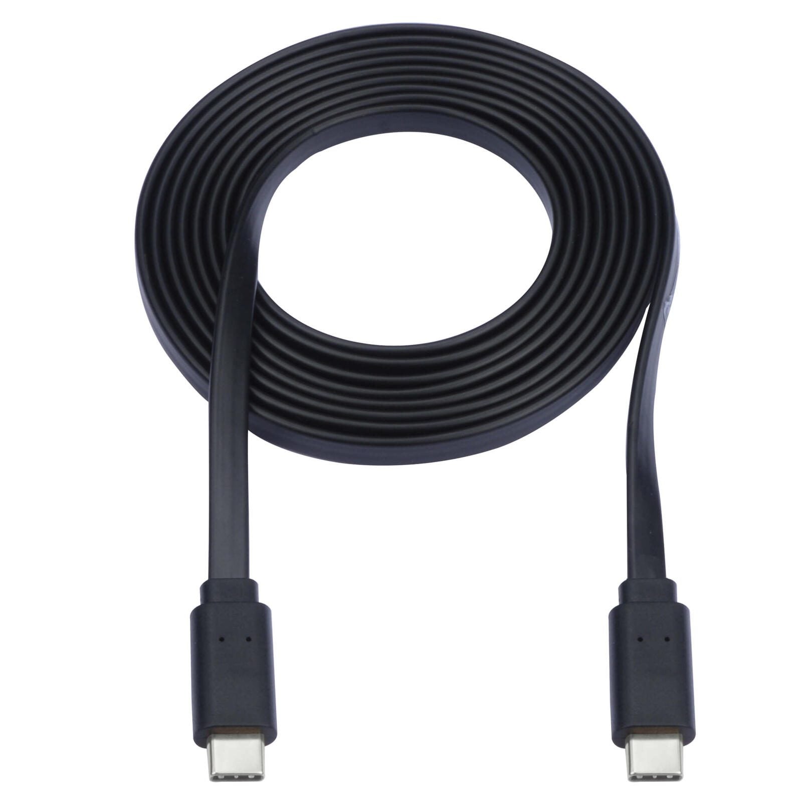 Eaton Tripp Lite Series USB-C Flat Kabel (Stecker/Stecker), USB 2.0, Thunderbolt 3, Schwarz, 3 ft. (0.91 m)