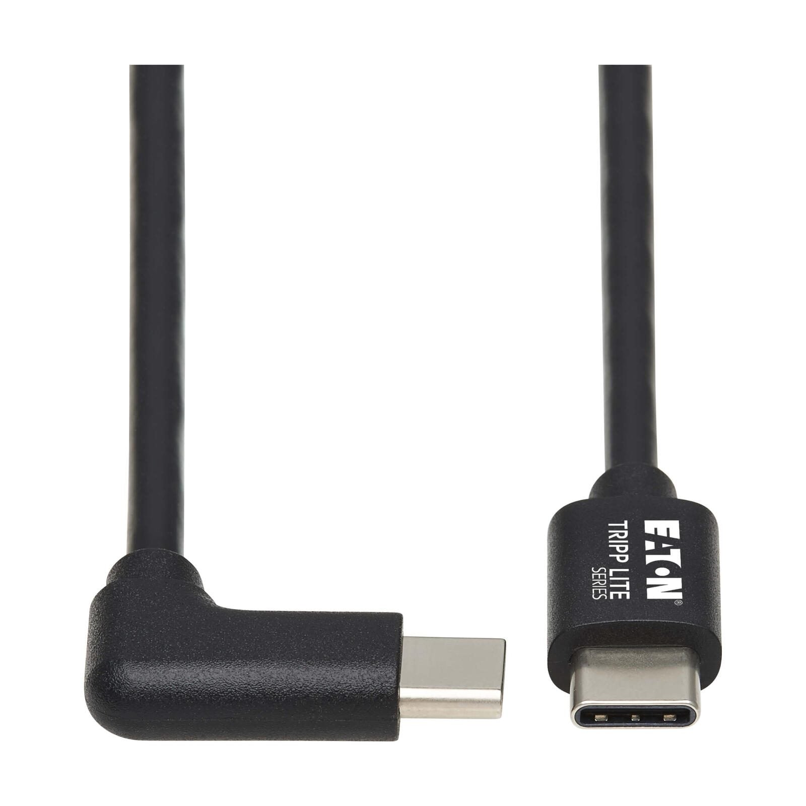 Eaton Tripp Lite Series USB-C Kabel (Stecker/Stecker) - USB 2.0, Right-Angle Plug, Schwarz, 1 m (3.3 ft.)