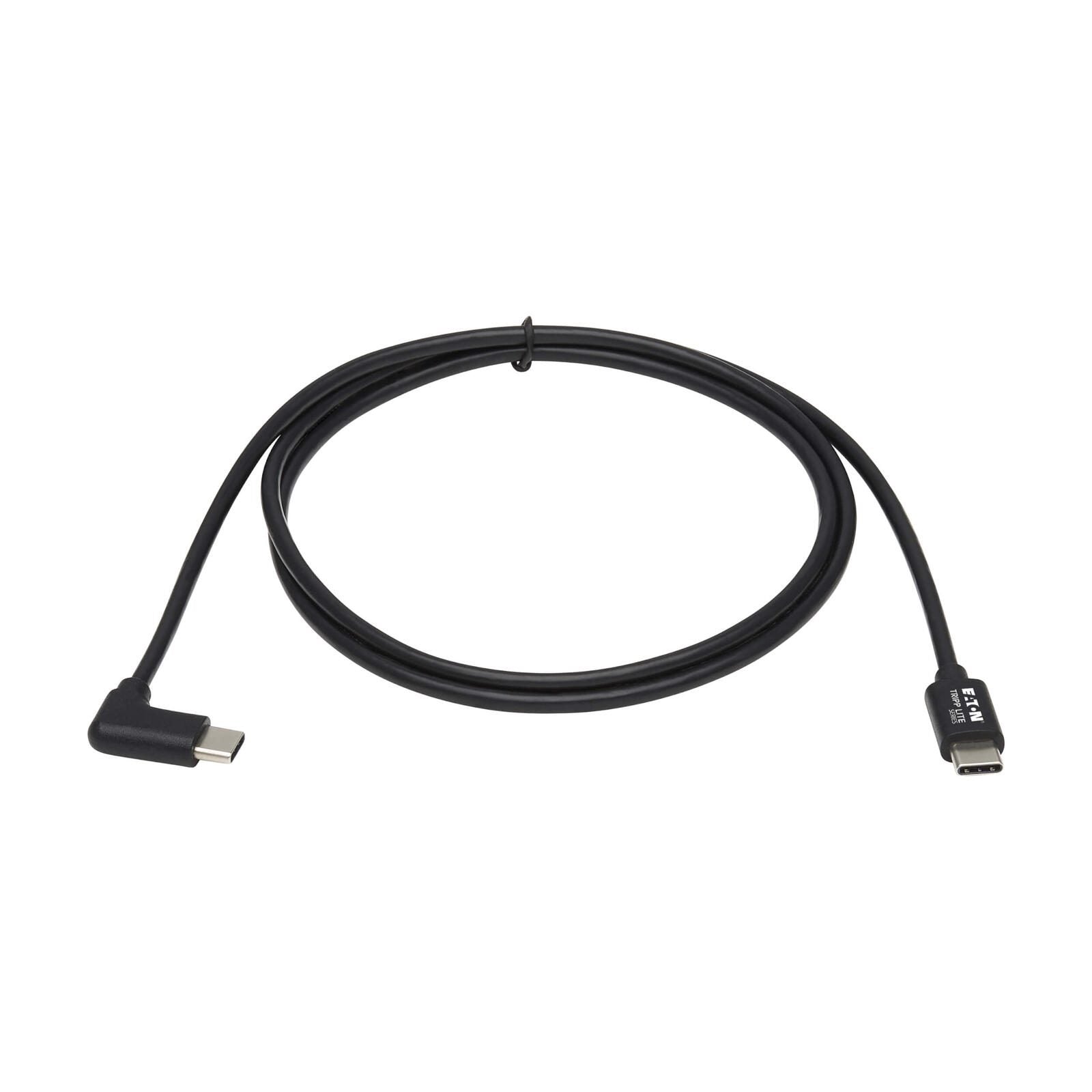 Eaton Tripp Lite Series USB-C Kabel (Stecker/Stecker) - USB 2.0, Right-Angle Plug, Schwarz, 1 m (3.3 ft.)