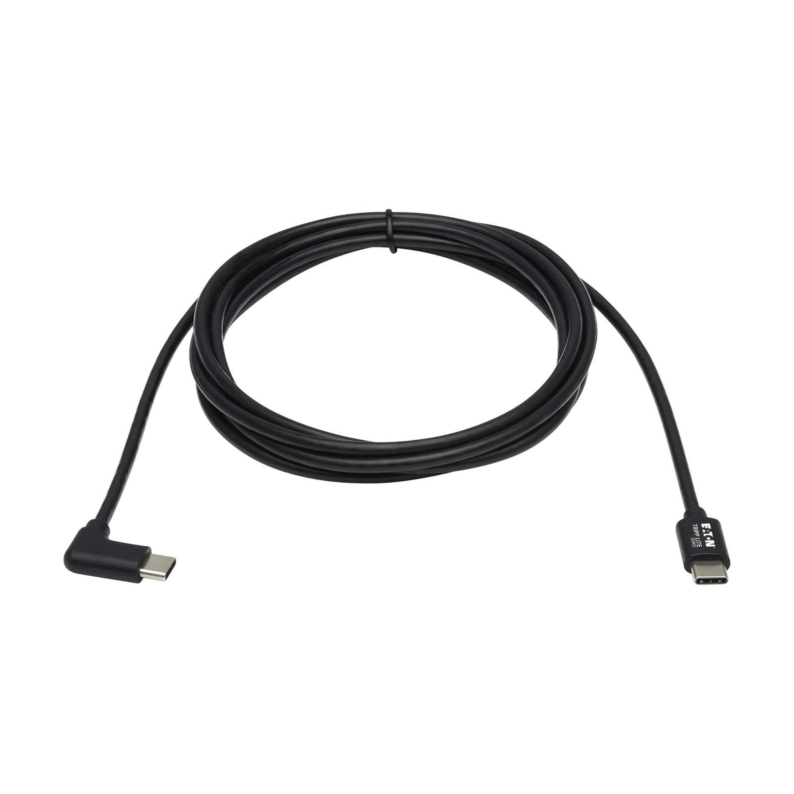 Eaton Tripp Lite Series USB-C Kabel (Stecker/Stecker) - USB 2.0, Thunderbolt 3, 60W PD Charging, Right-Angle Plug, Schwa