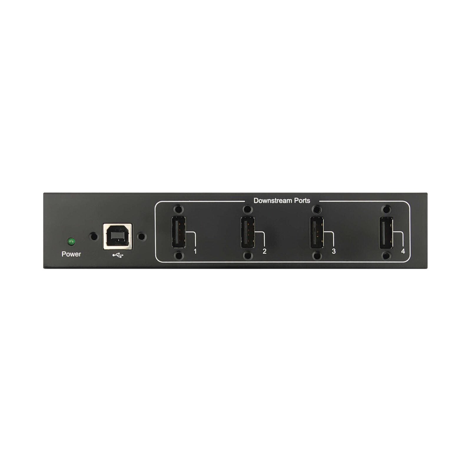 Eaton Tripp Lite Series 4-Port Industrial-Grade USB 2.0 Hub - 15 kV ESD Immunity, Metal Housing, Wall/DIN Mountable