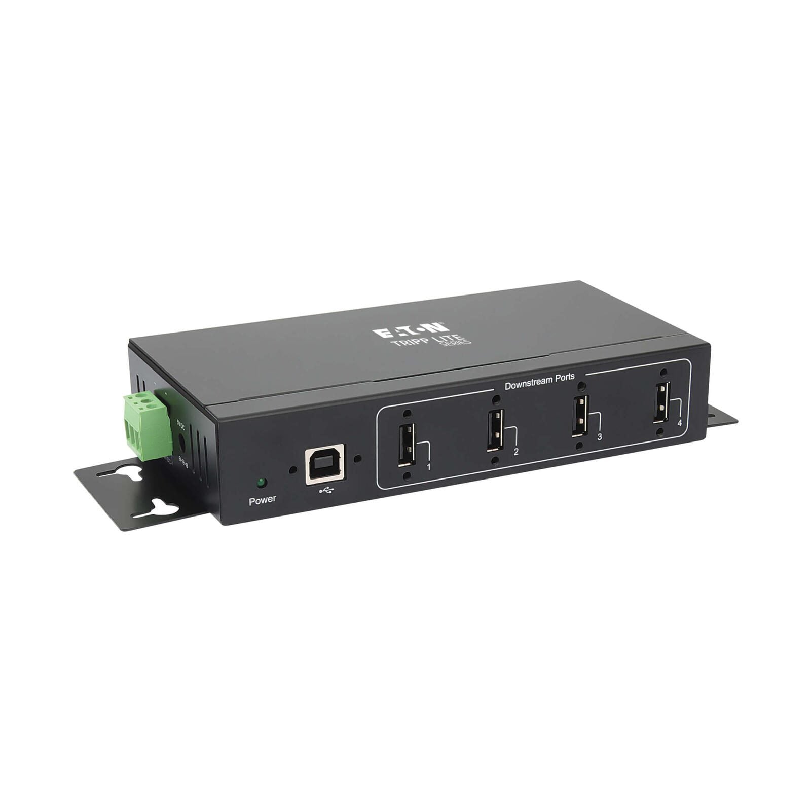 Eaton Tripp Lite Series 4-Port Industrial-Grade USB 2.0 Hub - 15 kV ESD Immunity, Metal Housing, Wall/DIN Mountable