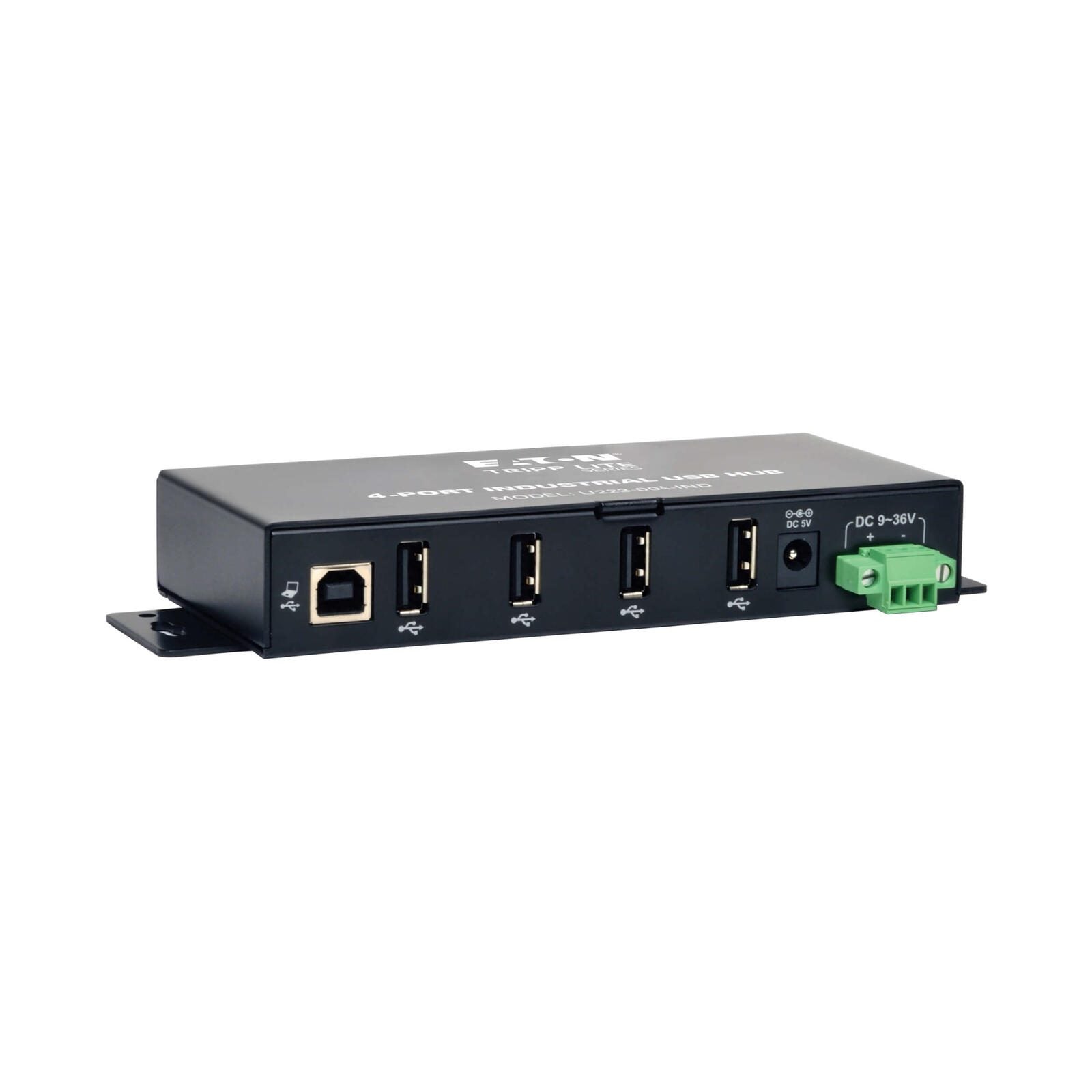 Eaton Tripp Lite Series 4-Port Industrial-Grade USB 2.0 Hub - 15 kV ESD Immunity, Metal Housing, Mountable