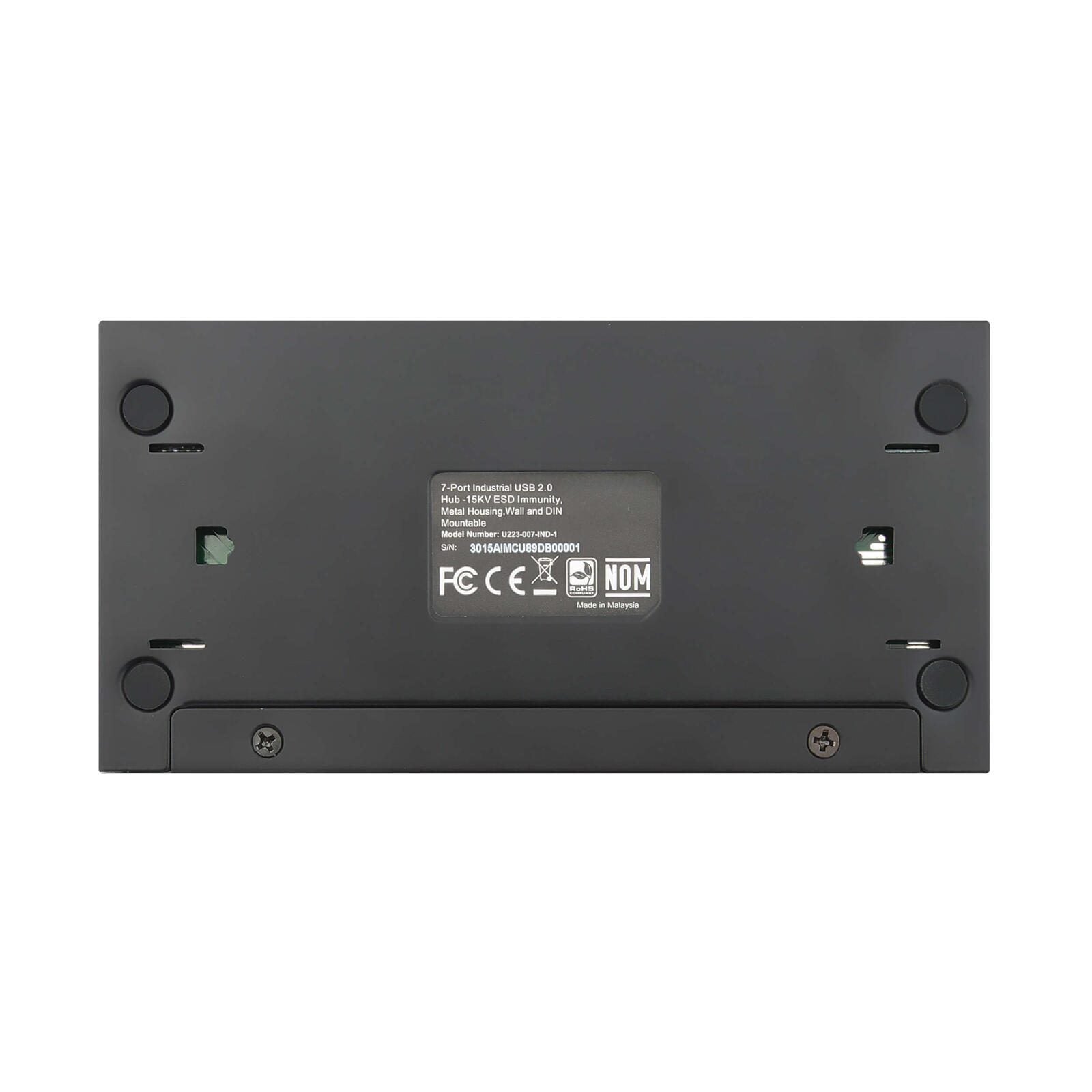 Eaton Tripp Lite Series 7-Port Industrial-Grade USB 2.0 Hub - 15 kV ESD Immunity, Metal Housing, Wall/DIN Mountable