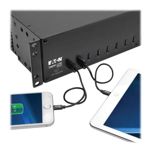 Eaton Tripp Lite Series 16-Port USB Ladestation mit Synchronisierungsfunktion, 230 V, 5 V 40 A (200 W) USB-Ladegerät-Aus