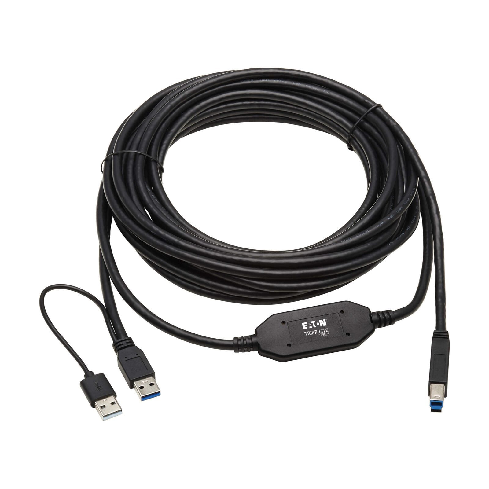 Eaton Tripp Lite Series USB 3.0 SuperSpeed Active Repeater Kabel (A zu B Stecker/Stecker), 25 ft. (7.6 m)
