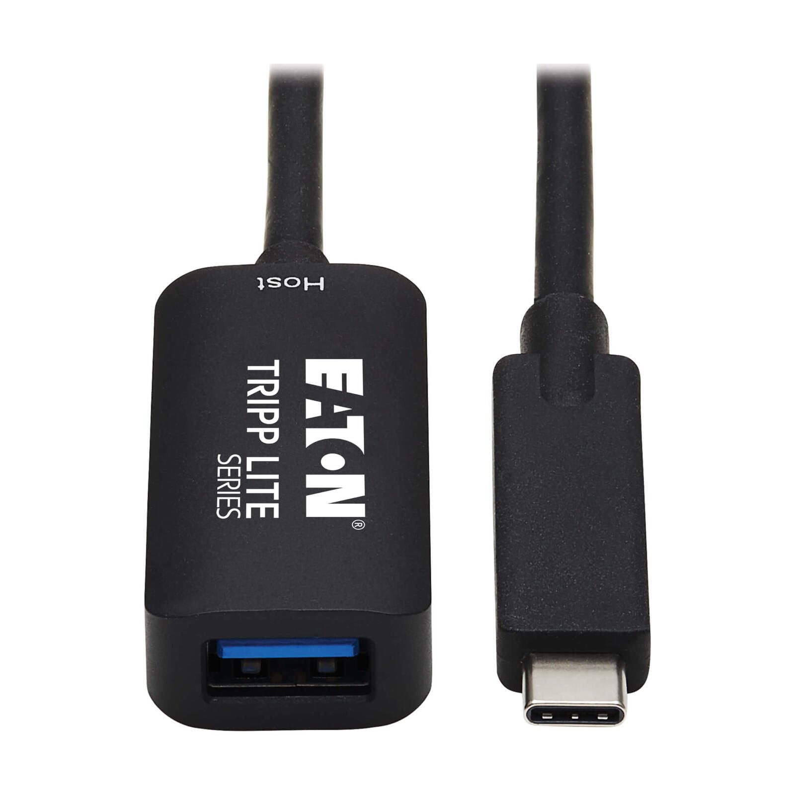 Eaton Tripp Lite Series USB 3.2 Gen 2 Active Verlängerung Kabel - USB-C zu USB-A (M/F), 10 Gbps, Data Only, 5 m (16.4 ft