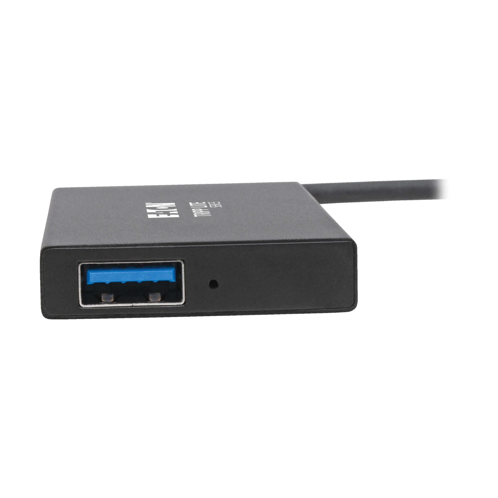 Eaton Tripp Lite Series 4-Port USB 3.0 SuperSpeed Slim Hub, 5 Gbps - 4 xUSB-A , Portable, Aluminum