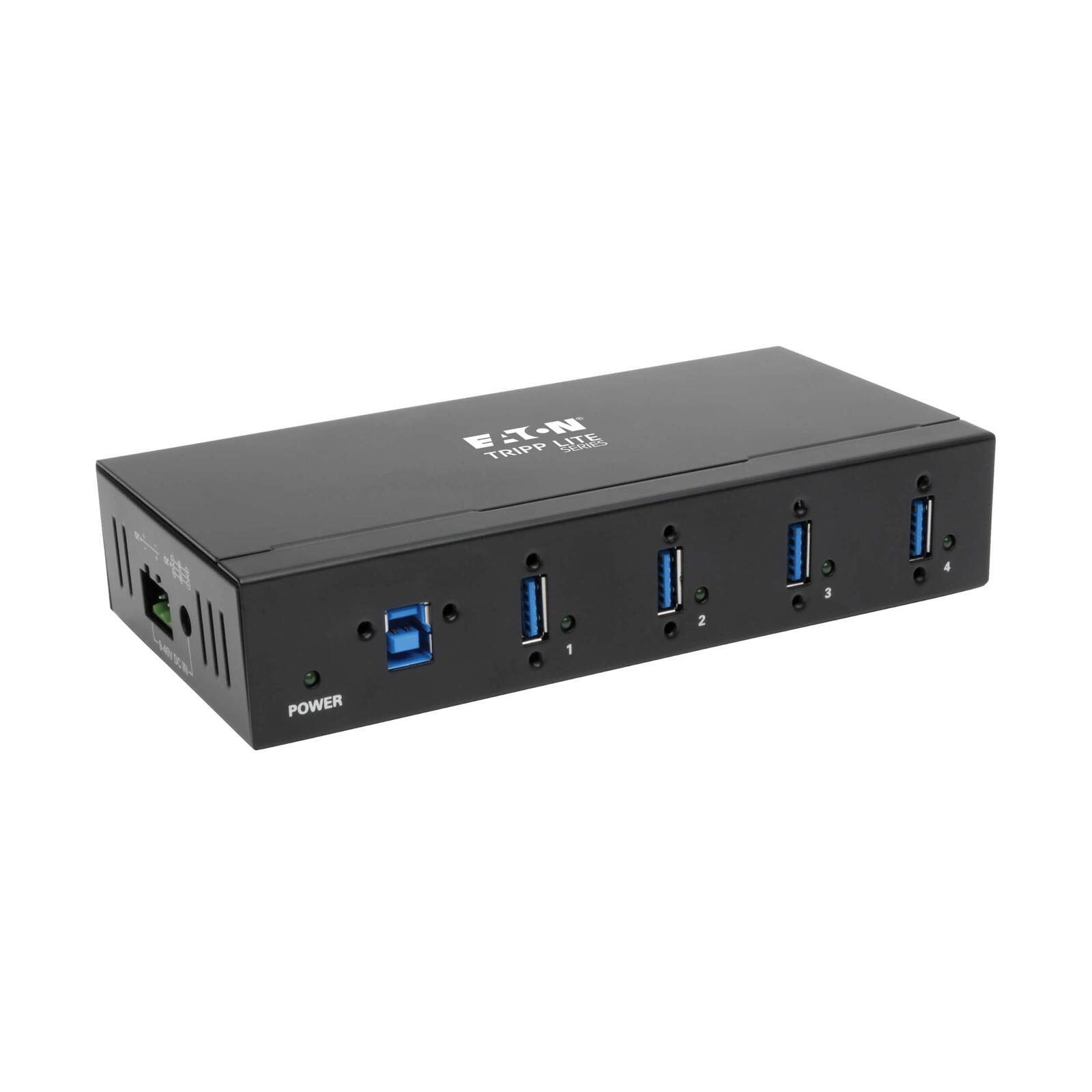 Eaton Tripp Lite Series 4-Port Industrial-Grade USB 3.0 SuperSpeed Hub - 20 kV ESD Immunity, Metal Housing, Mountable