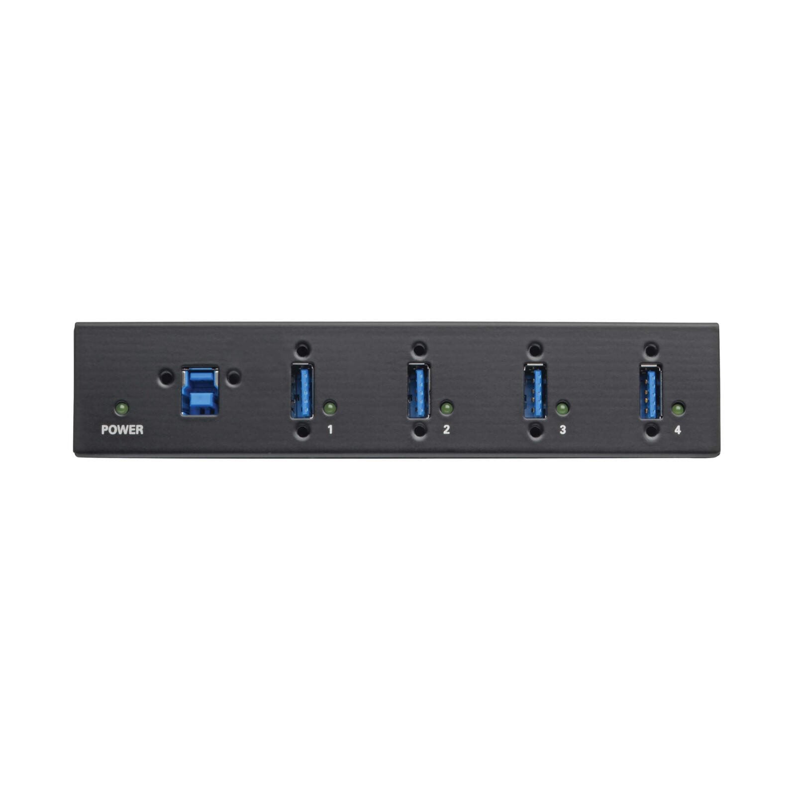 Eaton Tripp Lite Series 4-Port Industrial-Grade USB 3.0 SuperSpeed Hub - 20 kV ESD Immunity, Metal Housing, Mountable