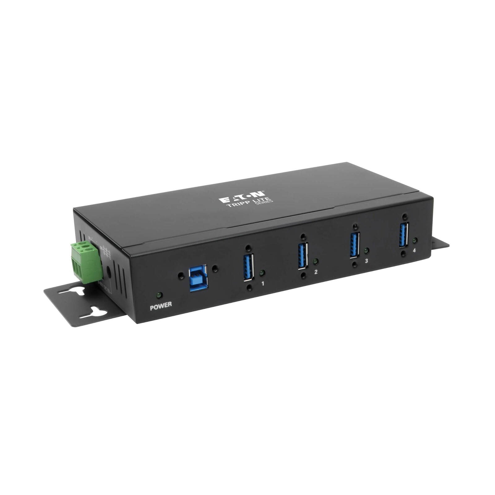 Eaton Tripp Lite Series 4-Port Industrial-Grade USB 3.0 SuperSpeed Hub - 20 kV ESD Immunity, Metal Housing, Mountable
