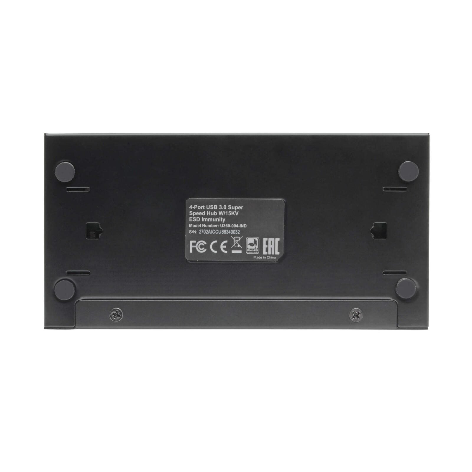 Eaton Tripp Lite Series 4-Port Industrial-Grade USB 3.0 SuperSpeed Hub - 20 kV ESD Immunity, Metal Housing, Mountable