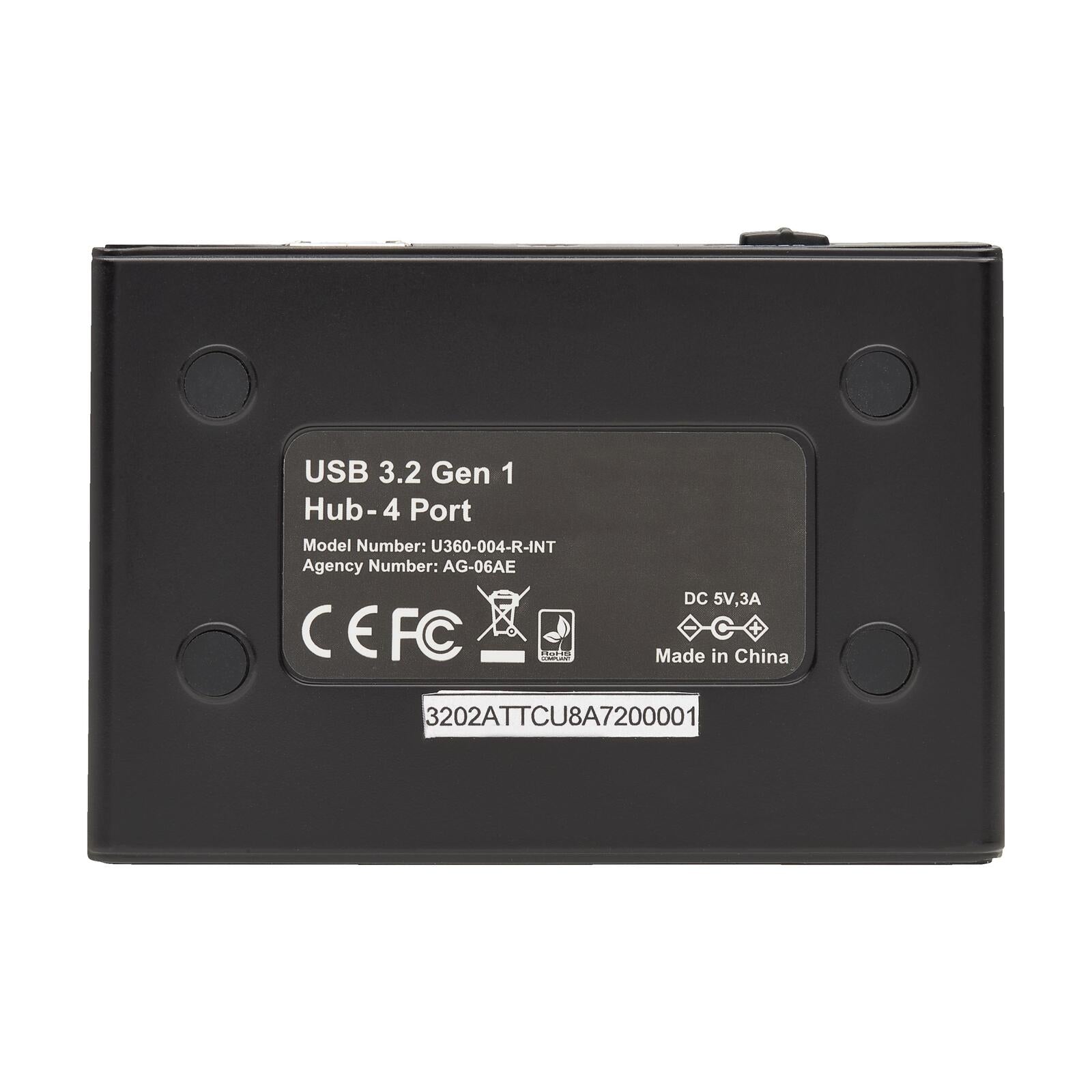 Eaton Tripp Lite Series 4-Port USB-A Mini Hub - USB 3.2 Gen 1, International Plug Adapters