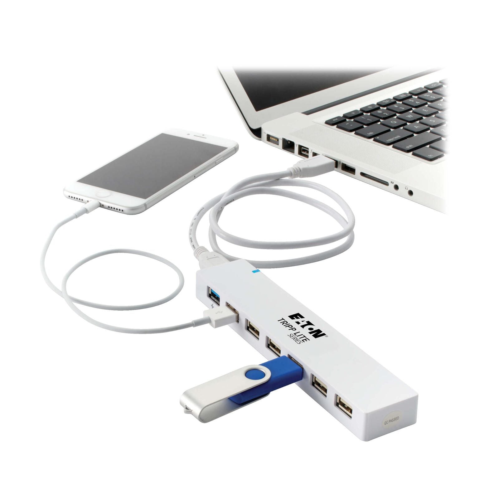 Eaton Tripp Lite Series 7-Port USB 3.0 / USB 2.0 Combo Hub - USB Charging, 2 USB 3.0 & 5 USB 2.0 Ports