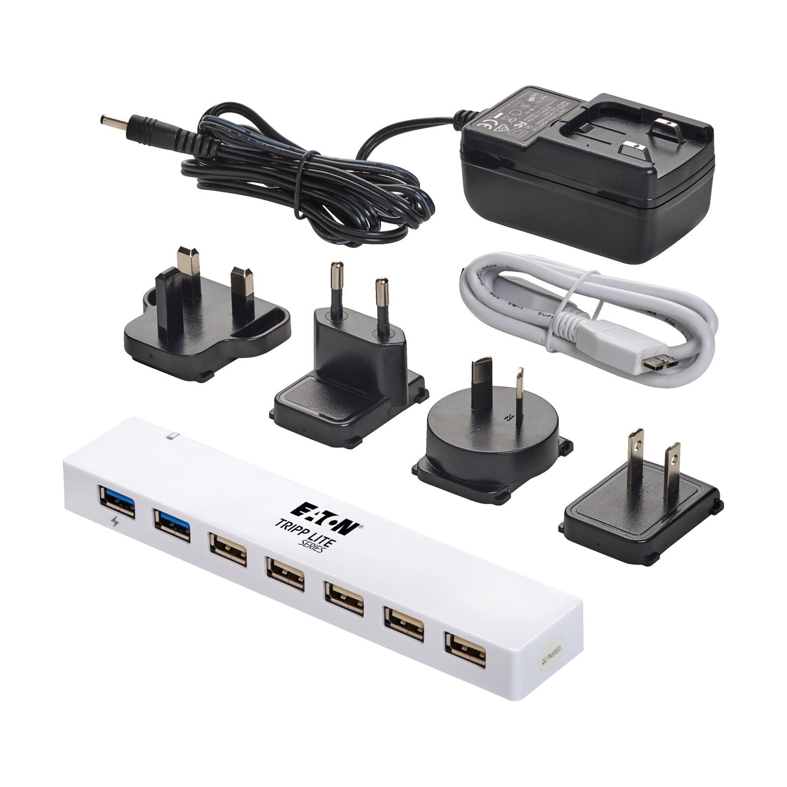 Eaton Tripp Lite Series 7-Port USB 3.0 / USB 2.0 Combo Hub - USB Charging, 2 USB 3.0 & 5 USB 2.0 Ports