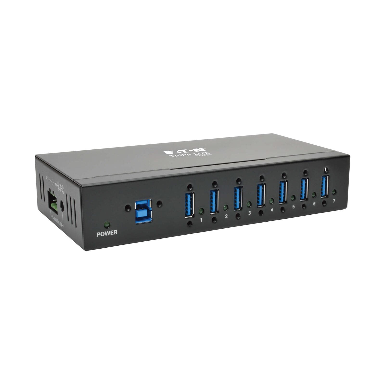 Eaton Tripp Lite Series 7-Port Industrial-Grade USB 3.0 SuperSpeed Hub - 20 kV ESD Immunity, Metal Housing, Mountable