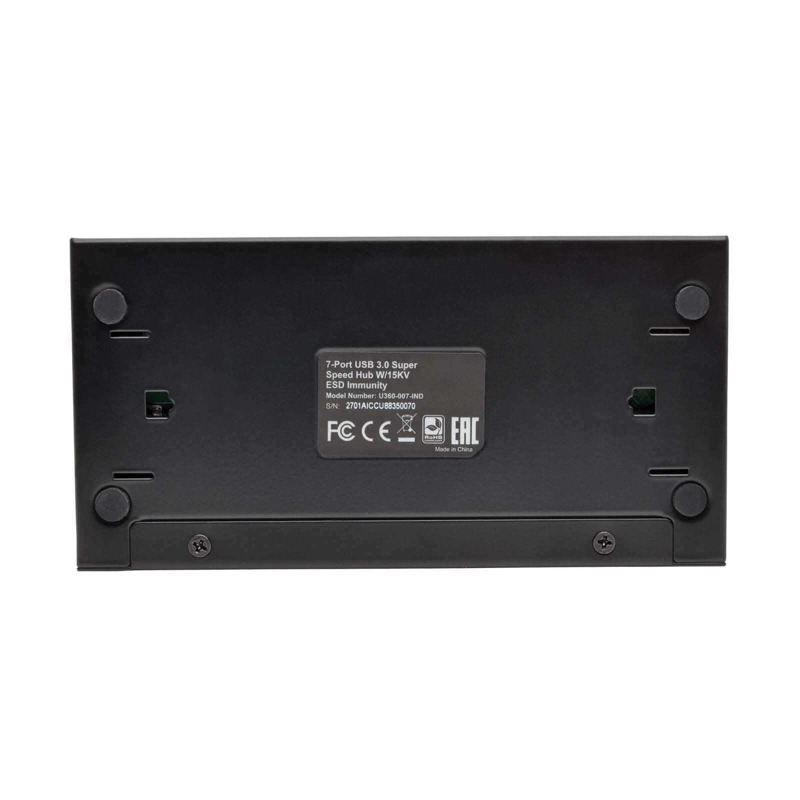 Eaton Tripp Lite Series 7-Port Industrial-Grade USB 3.0 SuperSpeed Hub - 20 kV ESD Immunity, Metal Housing, Mountable