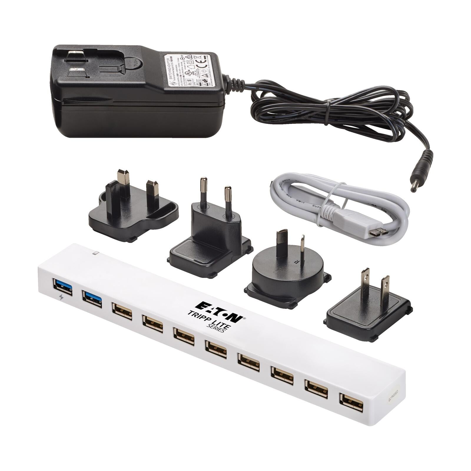 Eaton Tripp Lite Series 10-Port USB 3.0 / USB 2.0 Combo Hub - USB Charging, 2 USB 3.0 & 8 USB 2.0 Ports