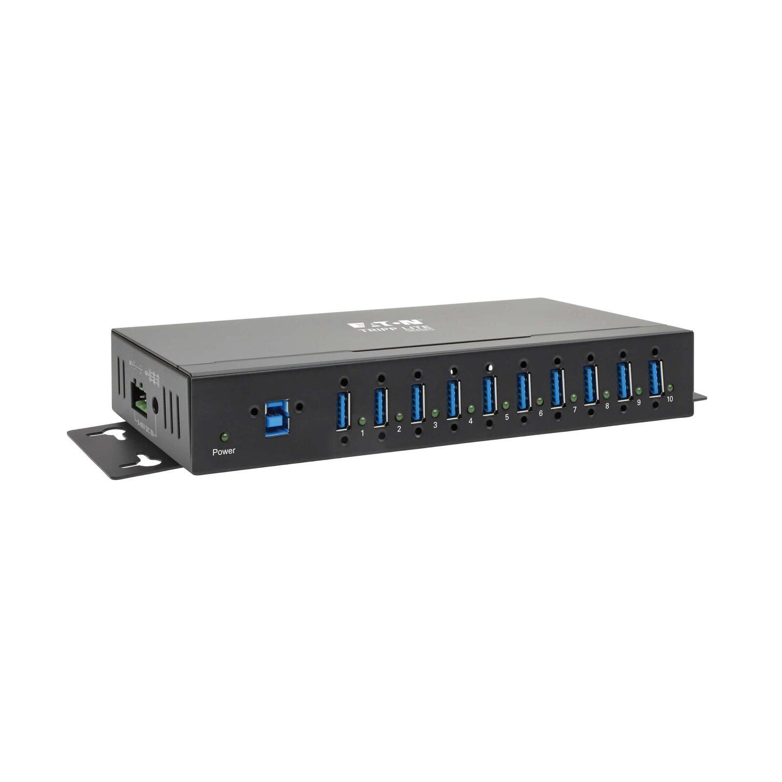 Eaton Tripp Lite Series 10-Port Industrial-Grade USB 3.0 SuperSpeed Hub - 20 kV ESD Immunity, Metal Housing, Mountable