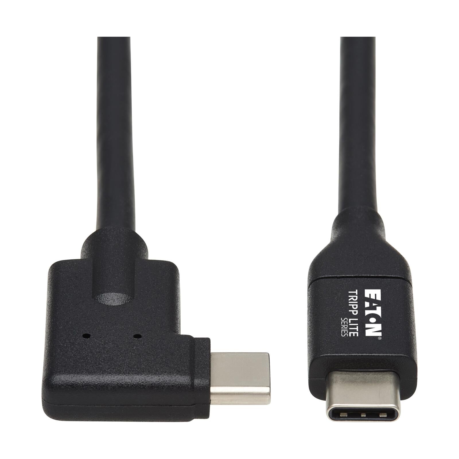 Eaton Tripp Lite Series USB-C Kabel (Stecker/Stecker) - USB 3.2 Gen 1, Thunderbolt 3, 60W PD Charging, Right-Angle Plug,