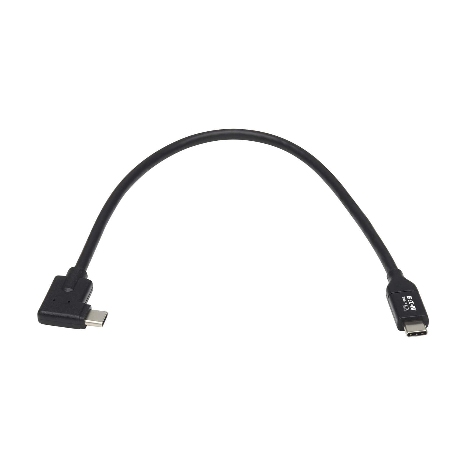 Eaton Tripp Lite Series USB-C Kabel (Stecker/Stecker) - USB 3.2 Gen 1, Thunderbolt 3, 60W PD Charging, Right-Angle Plug,