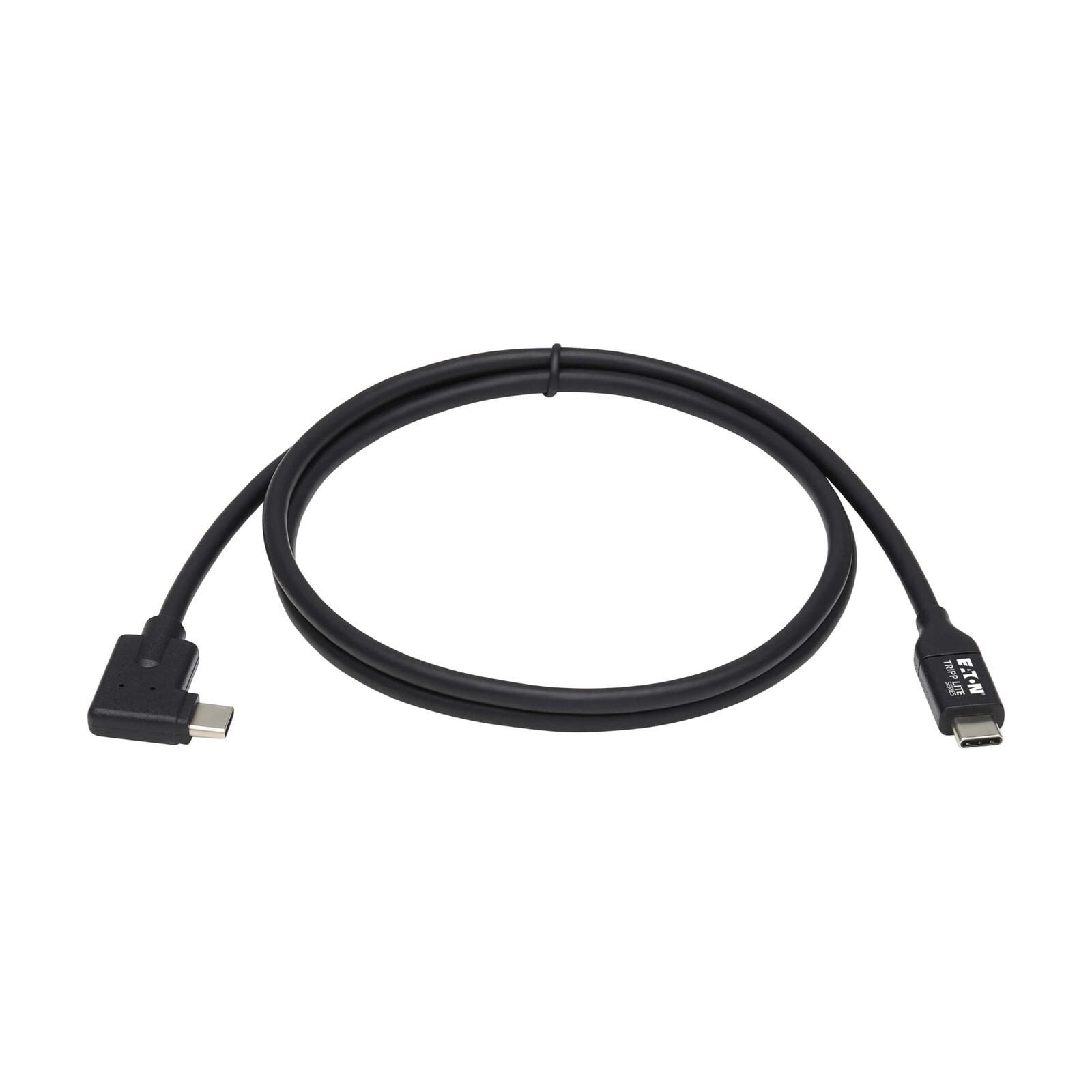Eaton Tripp Lite Series USB-C Kabel (Stecker/Stecker) - USB 3.2 Gen 1 (5 Gbps), Thunderbolt 3 Compatible, Right-Angle Pl