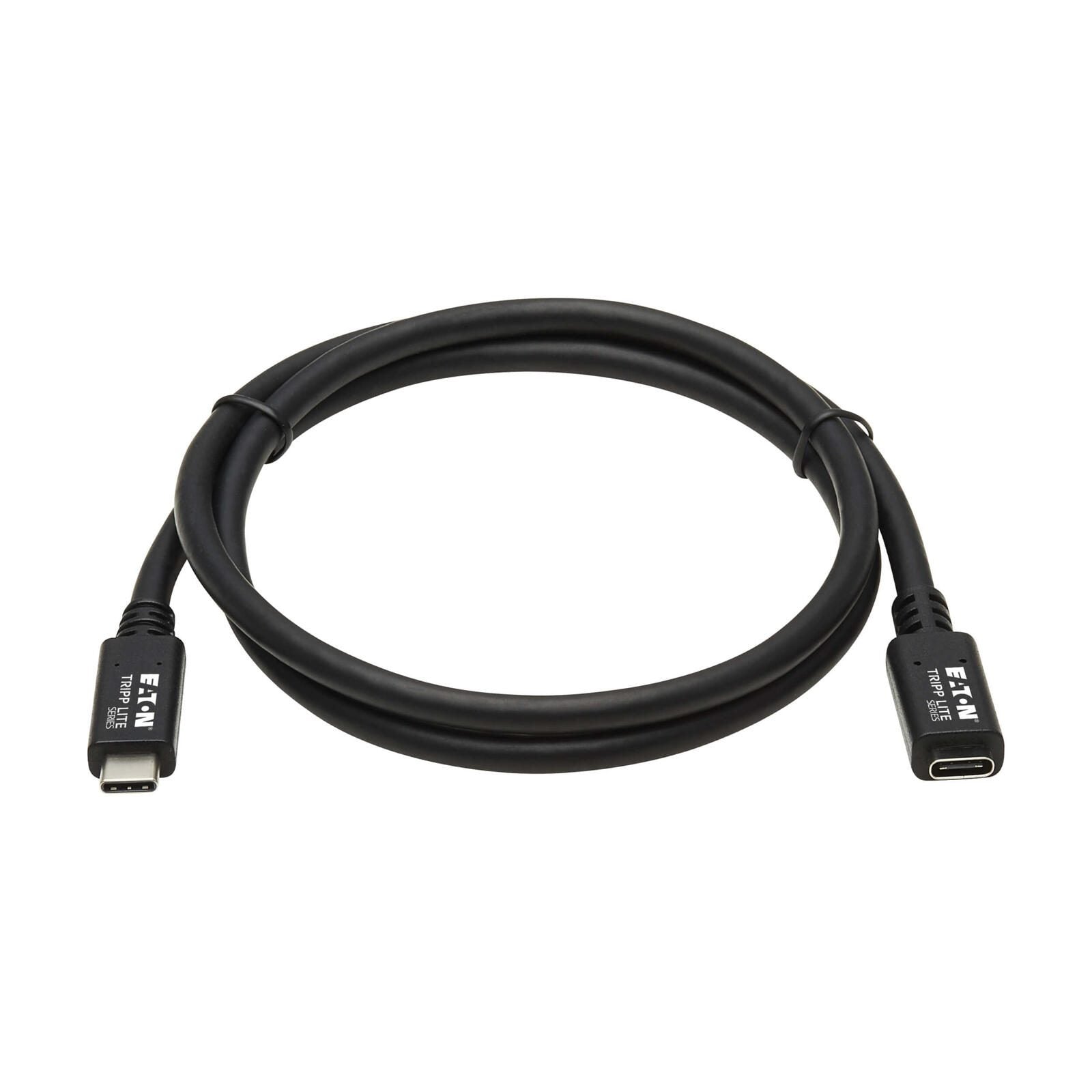 Eaton Tripp Lite Series USB-C Verlängerung Kabel (M/F) - USB 3.2 Gen 1 (5 Gbps), Thunderbolt 3 Compatible, Schwarz, 3 ft