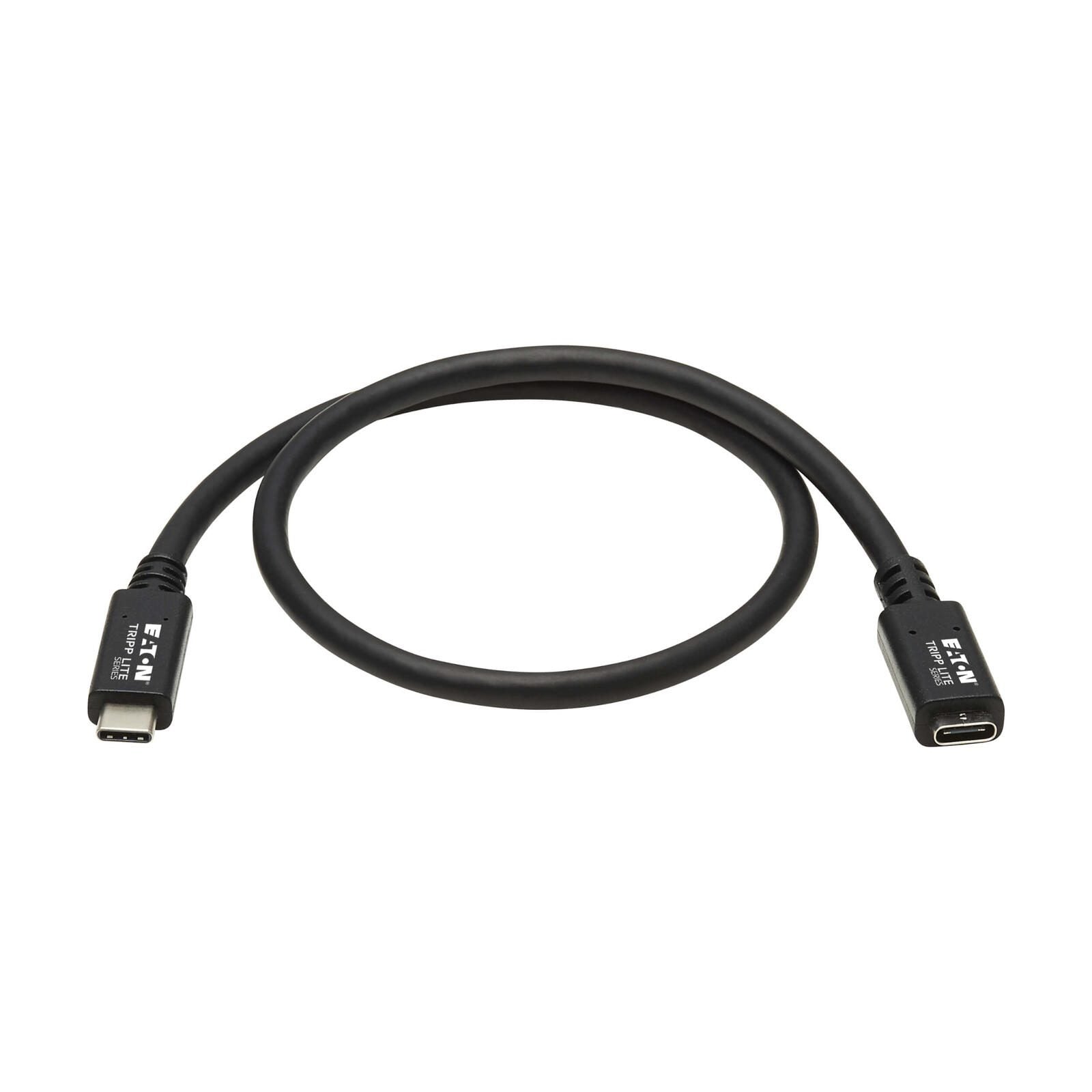 Eaton Tripp Lite Series USB-C Verlängerung Kabel (M/F) - USB 3.2 Gen 2 (10Gbps), Thunderbolt 3 Compatible, Schwarz, 20 i