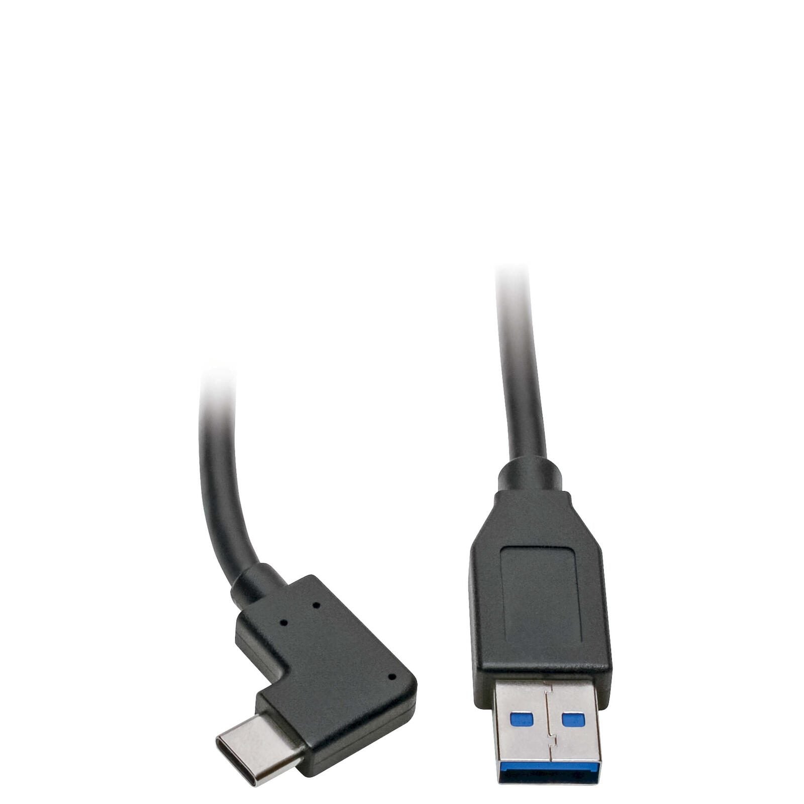 Eaton Tripp Lite Series USB-C zu USB-A Kabel (Stecker/Stecker), Right-Angle C, USB 3.1 Gen 1 (5 Gbps), Thunderbolt 3 Com