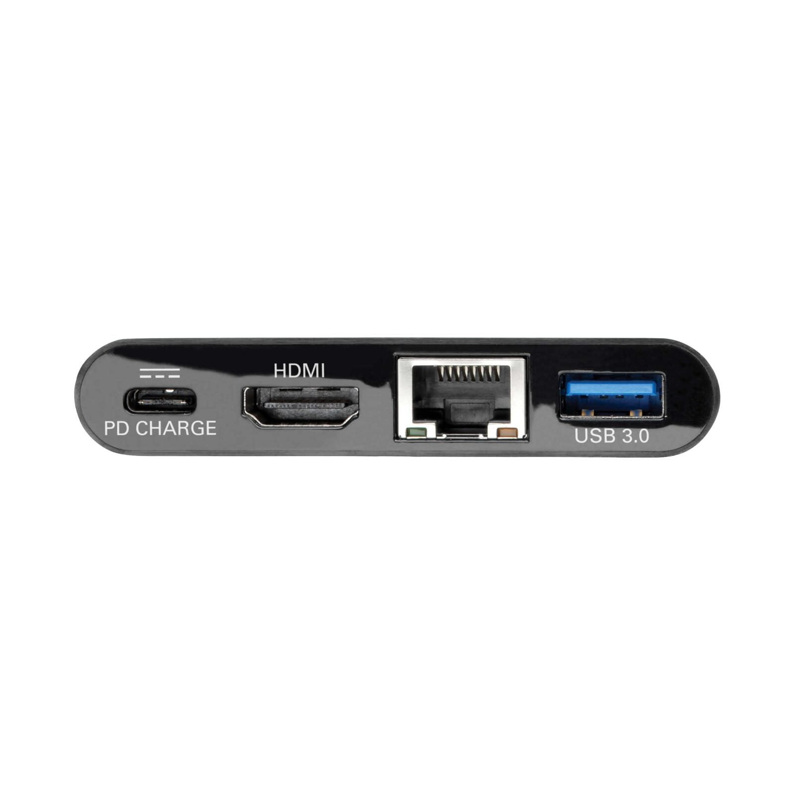 Eaton Tripp Lite Series USB-C Multiport Adapter - 4K HDMI, USB-A Port, GbE, 60W PD Charging, HDCP, Schwarz