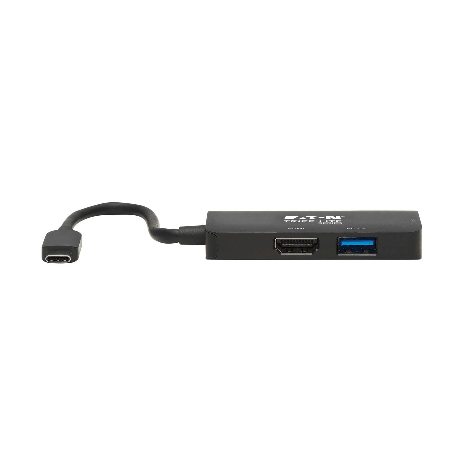 Eaton Tripp Lite Series USB-C Multiport Adapter - HDMI 4K 60 Hz, 4:4:4, HDR, USB-A, 100W PD Charging, Schwarz