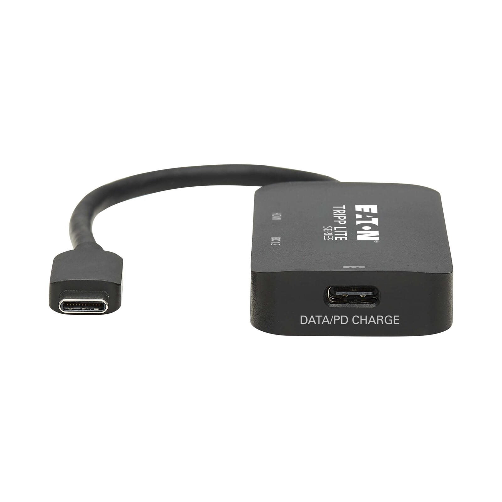 Eaton Tripp Lite Series USB-C Multiport Adapter - HDMI 4K 60 Hz, 4:4:4, HDR, USB-A, 100W PD Charging, Schwarz