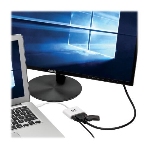 Eaton Tripp Lite Series USB-C zu HDMI Adapter mit USB-A Port and PD-Aufladung, HDCP, Weiß