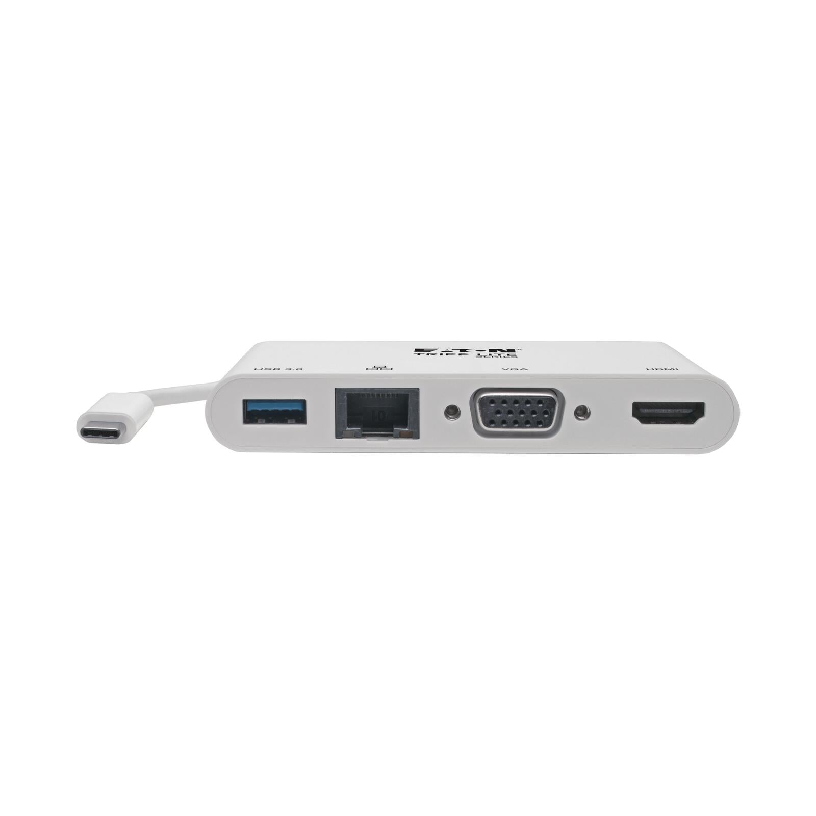 Eaton Tripp Lite Series USB-C Multiport Adapter - 4K HDMI, VGA, USB-A, GbE, HDCP, White