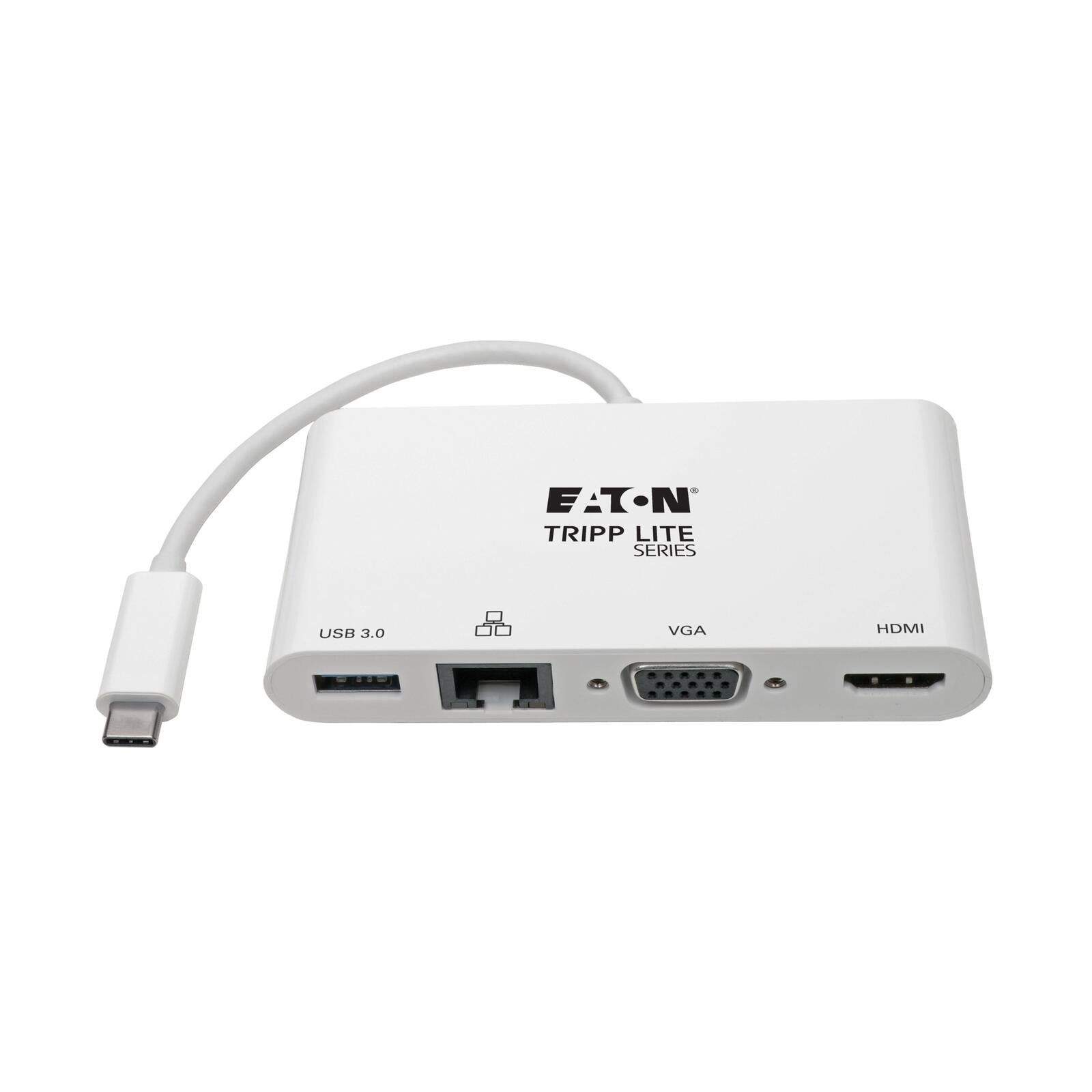 Eaton Tripp Lite Series USB-C Multiport Adapter - 4K HDMI, VGA, USB-A, GbE, HDCP, White