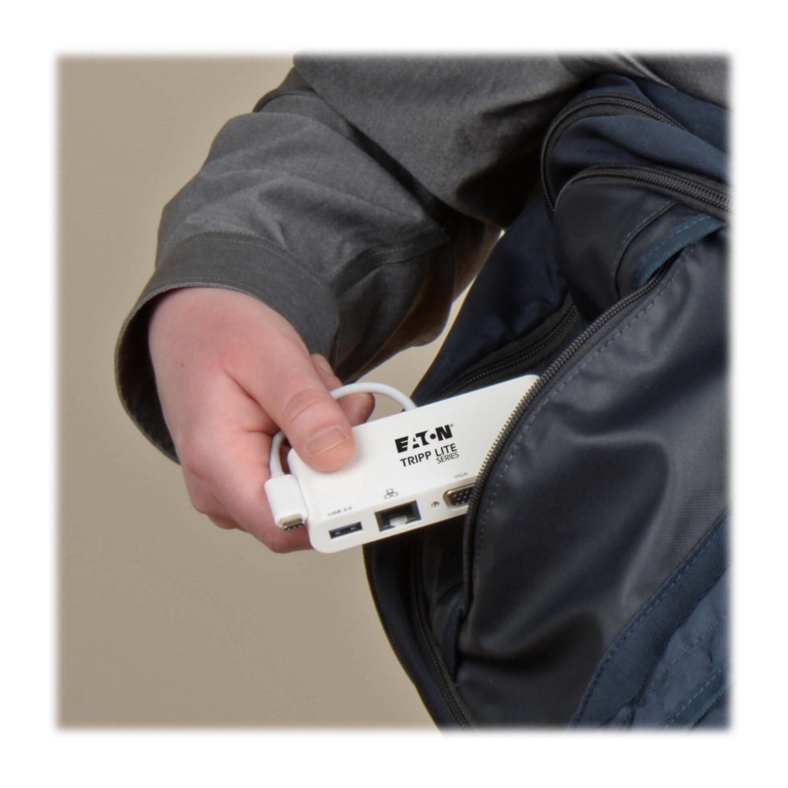 Eaton Tripp Lite Series USB-C Multiport Adapter - 4K HDMI, VGA, USB-A, GbE, HDCP, White