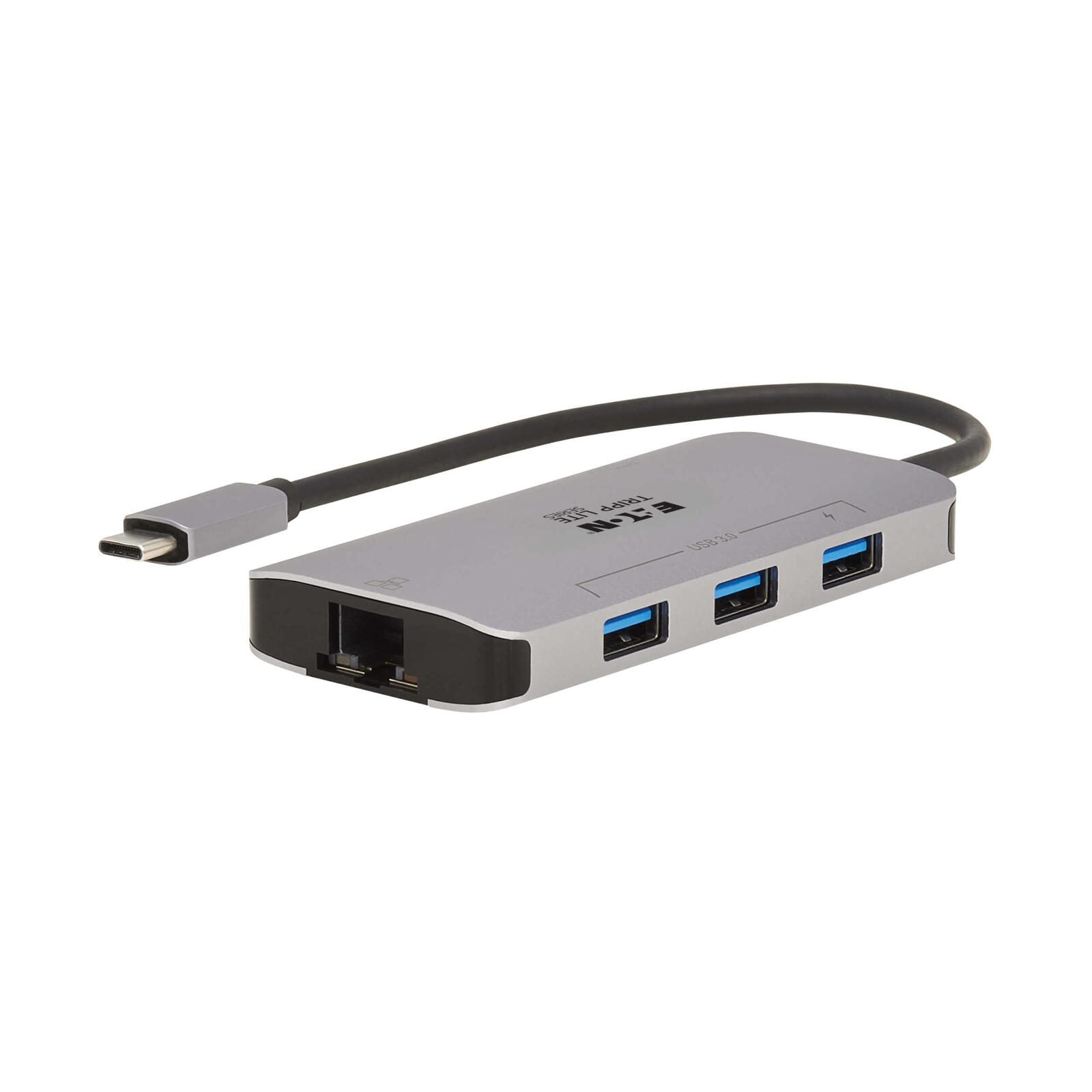 Eaton Tripp Lite Series 3-Port USB-C Hub - USB 3.2 Gen 1, 3 USB-A Ports, GbE, Thunderbolt 3, 100W PD Charging, Aluminum
