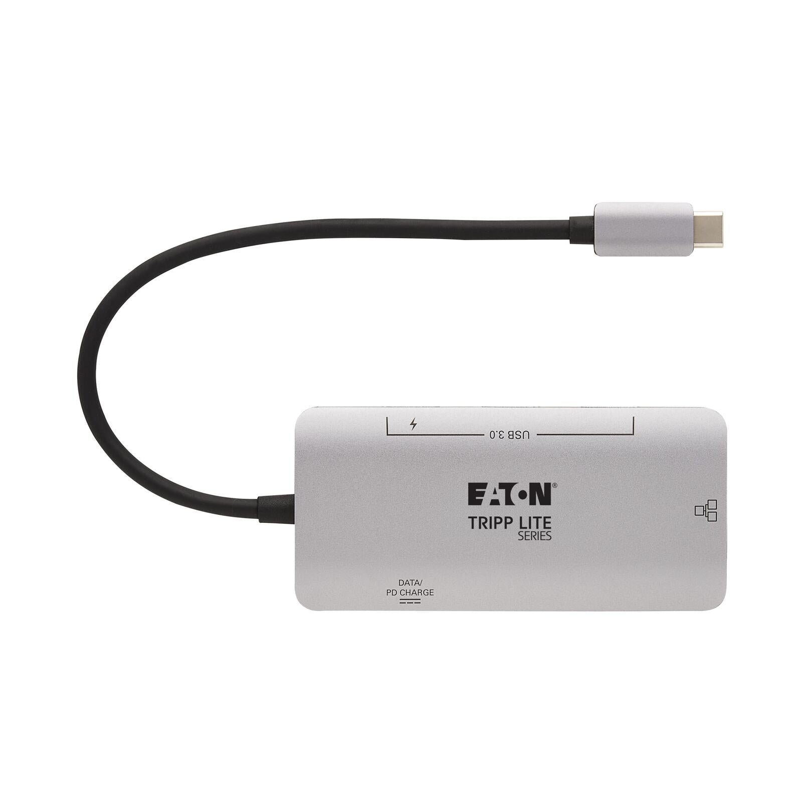 Eaton Tripp Lite Series 3-Port USB-C Hub - USB 3.2 Gen 1, 3 USB-A Ports, GbE, Thunderbolt 3, 100W PD Charging, Aluminum