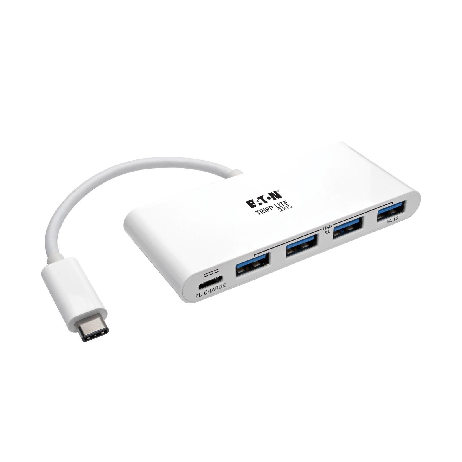 Eaton Tripp Lite Series 4-Port USB-C Hub mit Power Delivery, USB-C zu 4x USB-A Ports, USB 3.0, White